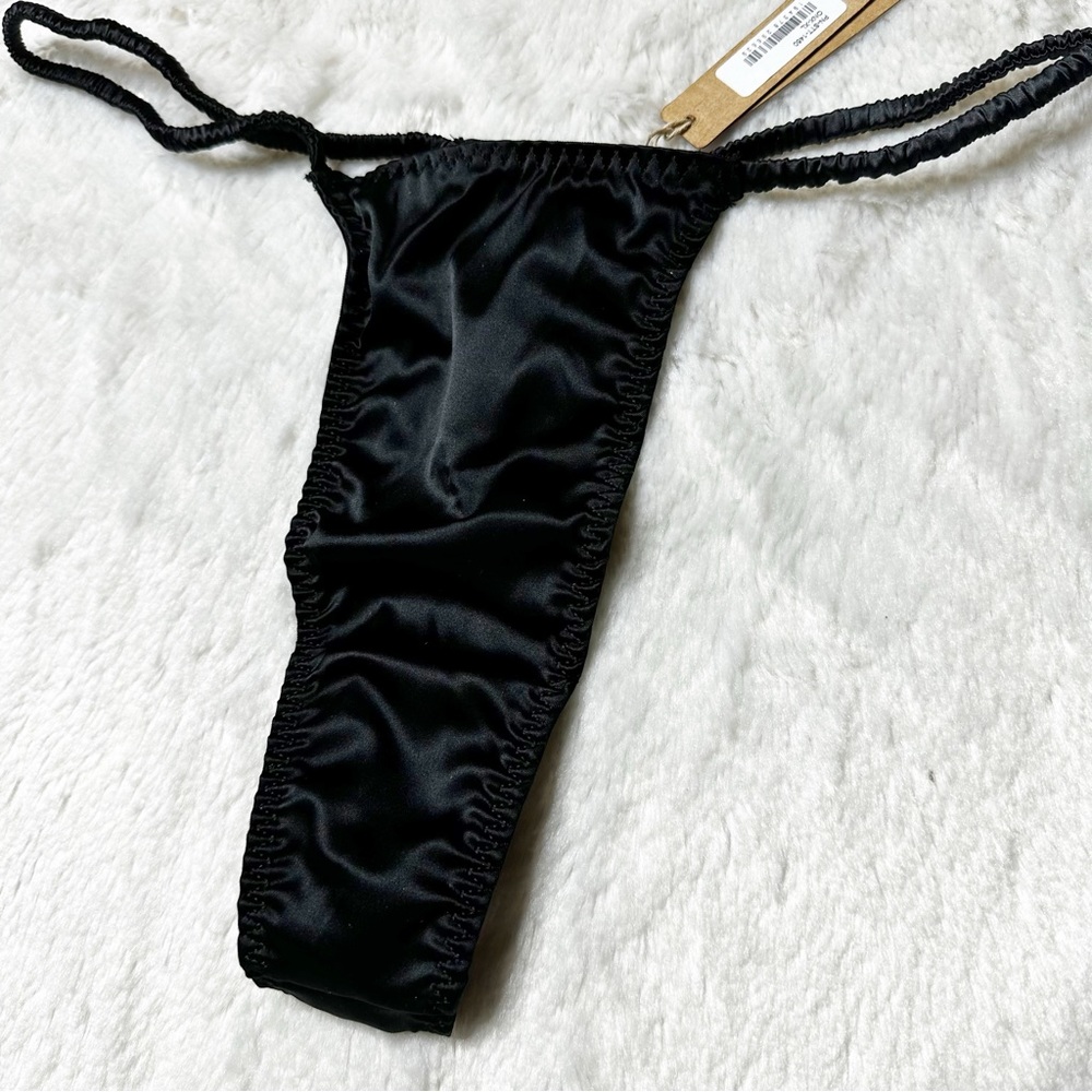 NWT Skims ONYX Rare Woven Shine Stretch Satin Thong Women’s 2X